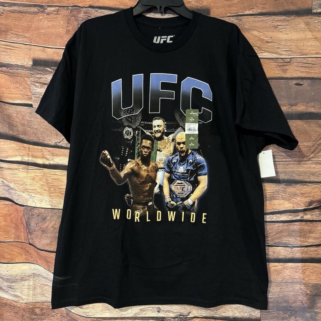 UFC Worldwide Графическая Мужская XL Extra Large Черная Новая с бирками Макгрегор Адесанья Унисекс Футболка