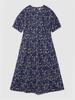 Vincent Navy Floral Short Sleeve Dress_Navy