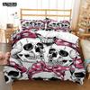 Mysterious Colored Skeleton Bedding Set, Skeleton Duvet Cover Set, Soft Comfortable Breathable Duvet Cover, Bedroom Guest Room
