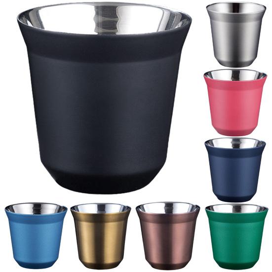 Двухслойная эффективная кофейная чашка на 86 мл, практичная термостойкая чашка для воды из нержавеющей стали, домашняя