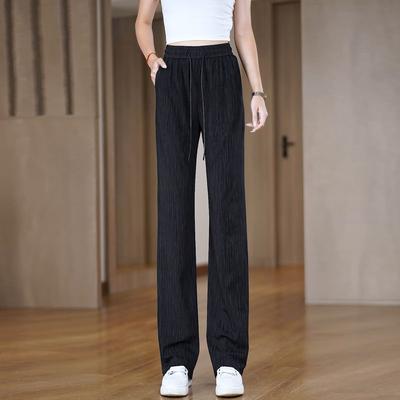 Летние тонкие узкие широкие брюки Новые брюки с высокой талией, скрывающие недостатки фигуры и стройнящие Свободные повседневные брюки