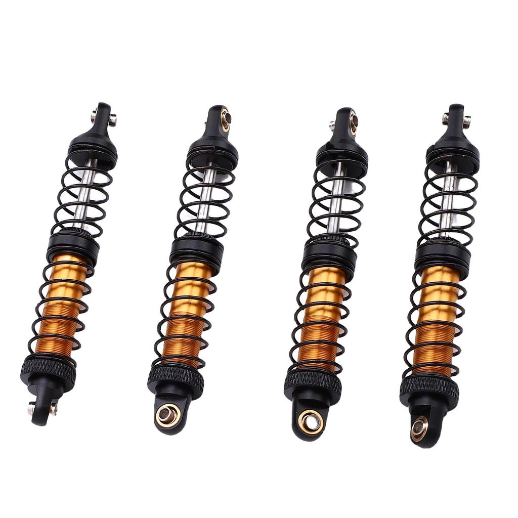 4 Pack Metal RC Car Shock Absorbers High Strength 90mm RC Car Shocks for 1 10 Scale Models with 8 Spare Springs Gold
