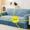 2/3 Seat Stretch Couch Cover All-inclusive Elastic Sofa Seat Cushion Cover Leaf Print With Skirt Corner Sofa Slipcover
