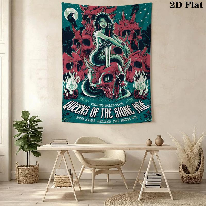 Queens of the Stone Age Pattern Home Decor Tapestry, Wall Hanging, Decorative RV Wall Cloth.SGT0917478