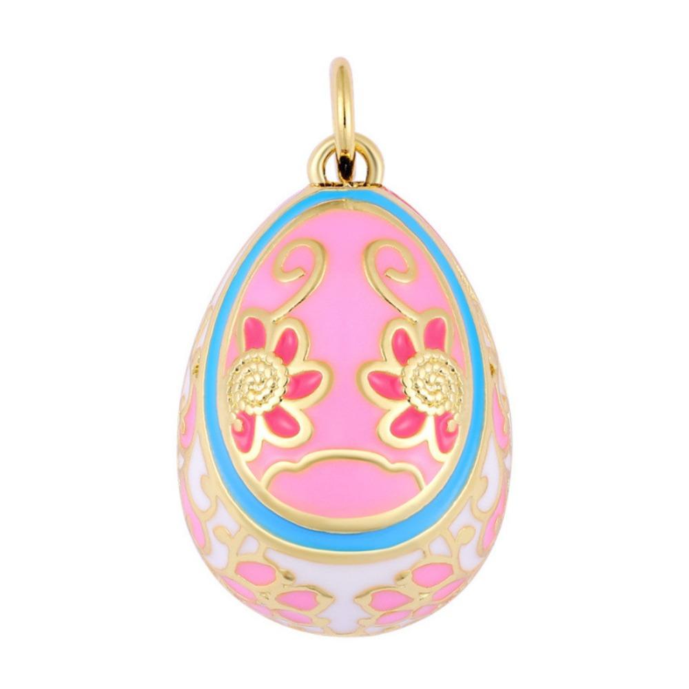 Цветочная подвеска в виде пасхального яйца, циркониевое колье-подвеска, легкая роскошь, цветная эмалевая подвеска, для вечеринки