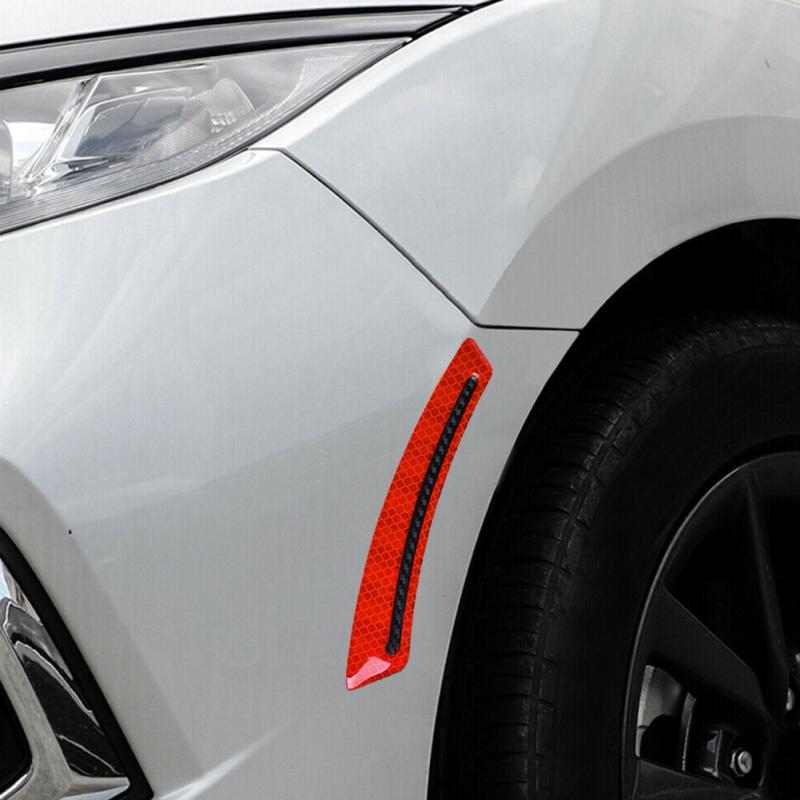 2 шт. автомобильные светоотражающие наклейки на колеса, брызговики для бровей, светящиеся предупреждающие наклейки, полоски для предотвращения столкновений