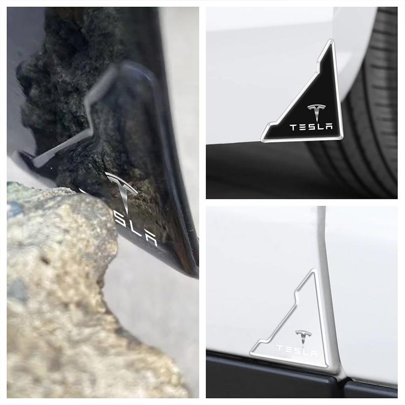 2Pcs Car Door Corner Protector Stickers Decoration For Tesla Model 3 Model Y Model S Model X Cybertruck Roadster SpaceX Juguete