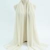 Women's Solid Color Pearl Chiffon Bubble Scarf, Long Silk Headscarf, 70x180cm, Middle Eastern Style
