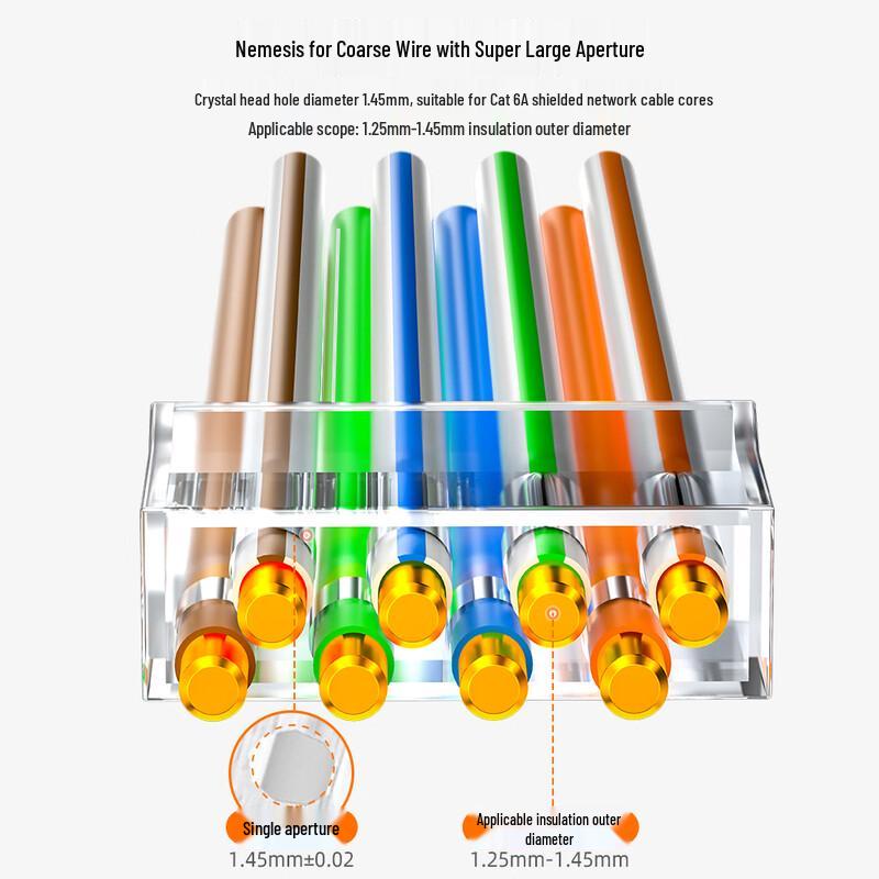 SAMZHE Cat6A RJ45 Shielded Gold-Plated Network Connectors