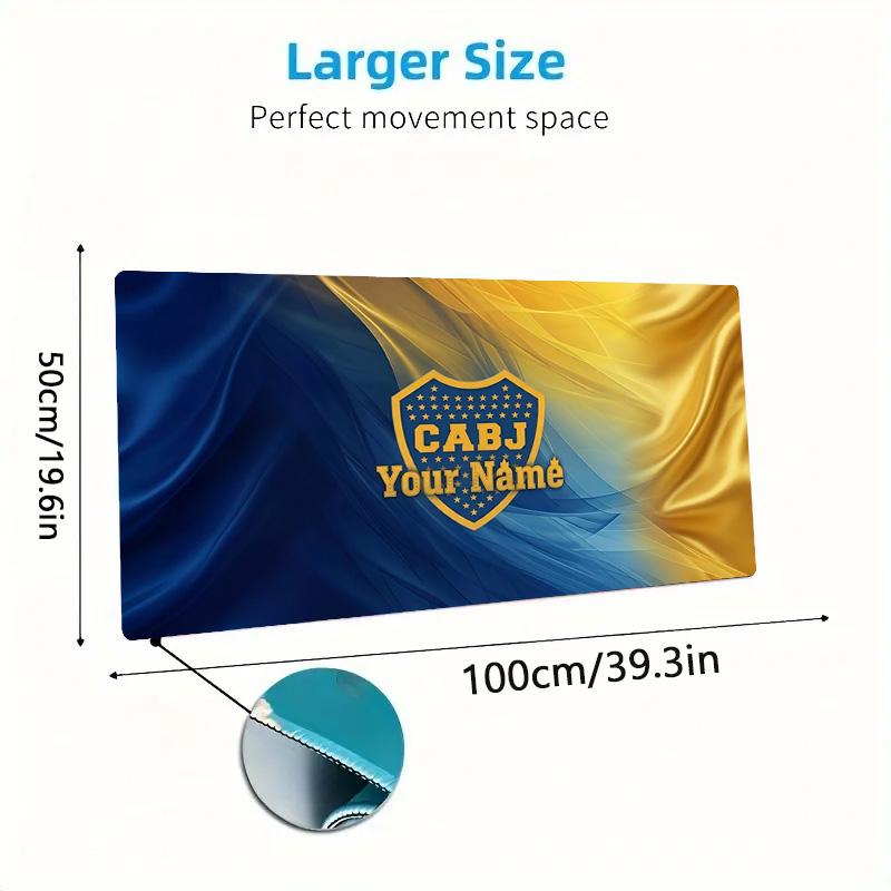 Boca Juniors Custom Name Large Size Mouse Pad Large Gaming Table Cushion Non-slip Laptop Tablet Big Mousepad XXL Mat Mini PC Playmat With Lock edge