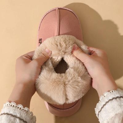 Теплые зимние ботинки из искусственного меха для женщин, зимние ботильоны без застежек из утолщенного плюша, женские легкие ботинки с мягкой подошвой и нескользящей хлопковой подкладкой