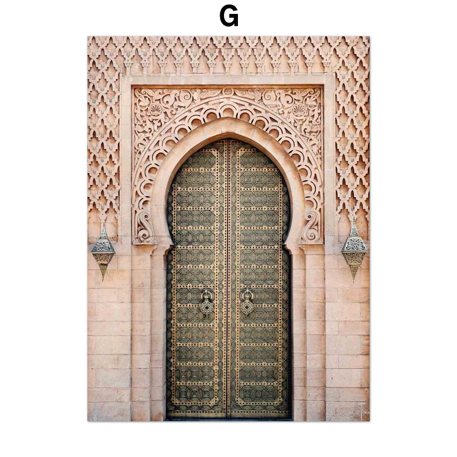 Allah Muslim Islamic Church Door Wall Art Canvas Painting Posters and Prints Nordic Living Room Room Decor Pictures Cuadros