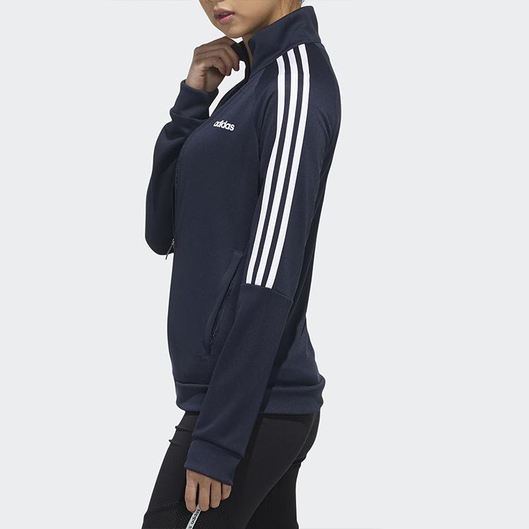 Adidas Stand Collar Casual Sports Jacket International Edition Women Outerwear Dark-Blue FL0171