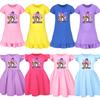 5232 Детское платье для девочек с принтом Мира Зои Руми, с оборками, с короткими рукавами, повседневное