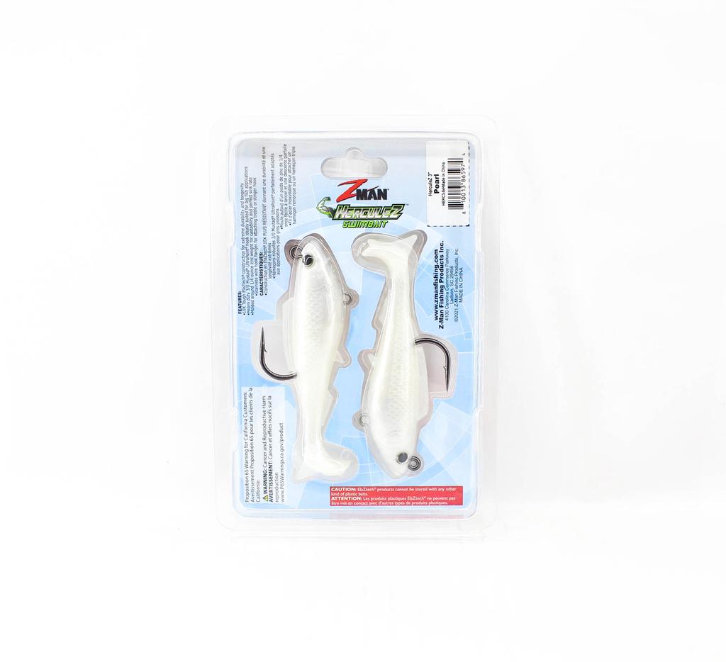 Zman Мягкая приманка Herculez Swimbait 3 дюйма, 2 шт. в упаковке, жемчуг (5974)