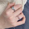 Heart Design Elegant Adjustable Copper Ring For Women With Stylish Colorful Stones Zirconia