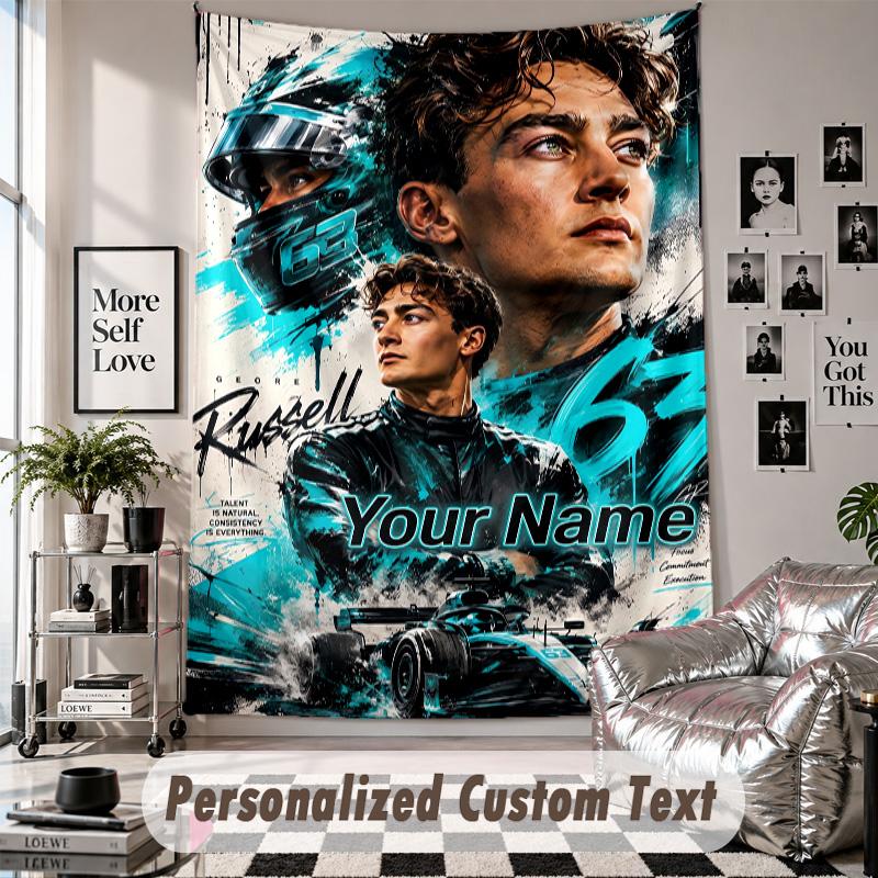 Wall Hanging Tapestry With Custom Name & Text, George Russell Decorative Tapestry For Bedroom