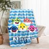 Custom Name Shark Theme Printed Blanket - Perfect for Couch, Bed, Travel & Outdoor Use | Machine Washable, Cozy & Durable.
