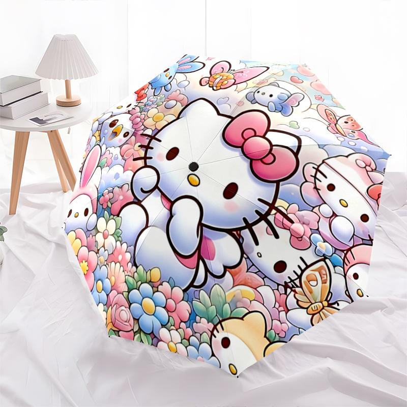 1pc Hello Kitty Automatic Opening/Closing Umbrella with Foldable Design, Outdoor for Fans, Travelers, Everyday Use, Festive Gift.H092