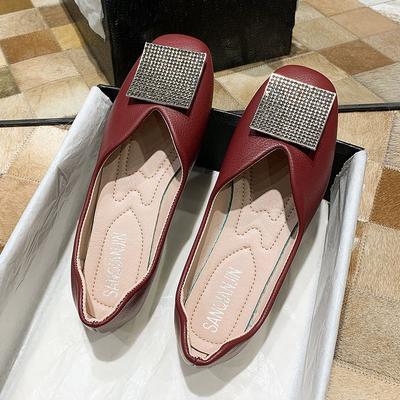 Модные женские балетки слипоны офисные туфли для женщин бриллиантовый квадратный носок акция стильная оптовая обувь шикарная и элегантная весенняя Y2k