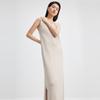 Sancai Minimalist V-Neck Slit Vest Midi Dress