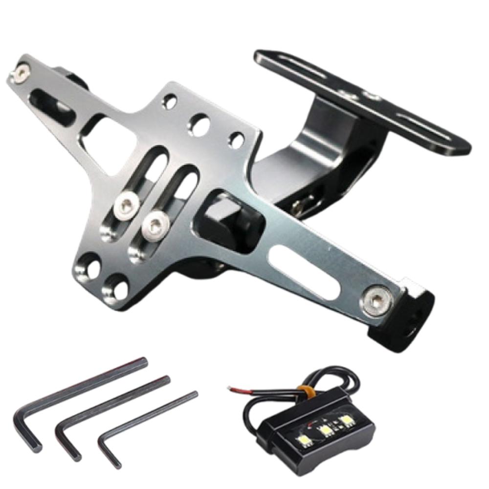 Adjustable License Plate Bracket Aluminum Zinc Zinc Alloy Turn Signal LED Lamp Holder Motorbike Parts
