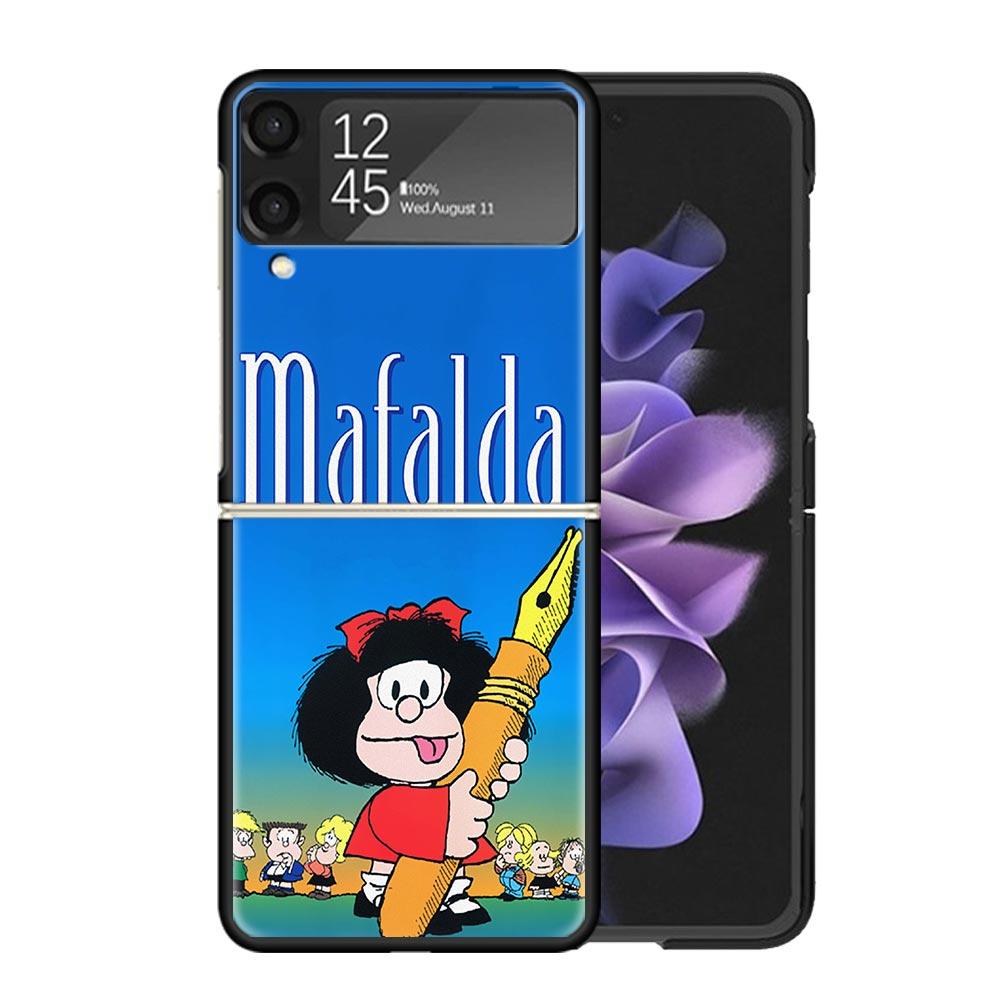 Mafalda Cartoon Cases For Samsung Galaxy Z Flip 4 5 6 7 3 Z Flip7 Flip6 Flip4 Flip5 Flip3 5G Hard Shockproof Fundas Cover Galaxy
