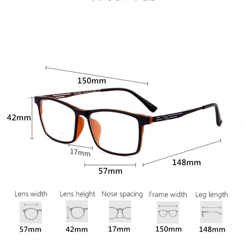 New Men Ultralight Pure Titanium Square Eyeglasses Full Frame Myopia Astigmatism Prescription Optical Comfortable Glasses Frame