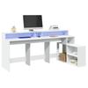 VidaXL Desk with LED Lights White 200x104x91 Cm Engineered Wood, Computer Desk, Writing Desk, Furniture of 3309465