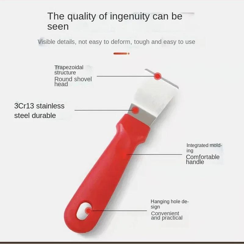 1Pcs Stainless Steel Ice Shovel Convenient Cleaning Sharp Volute Scraper Household Range Hood Decontamination Tools