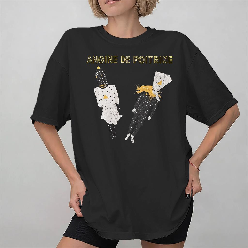 Angine de Poitrine Band Graphic Printed T Shirt Unisex Women Cotton Tee Shirt Clothing