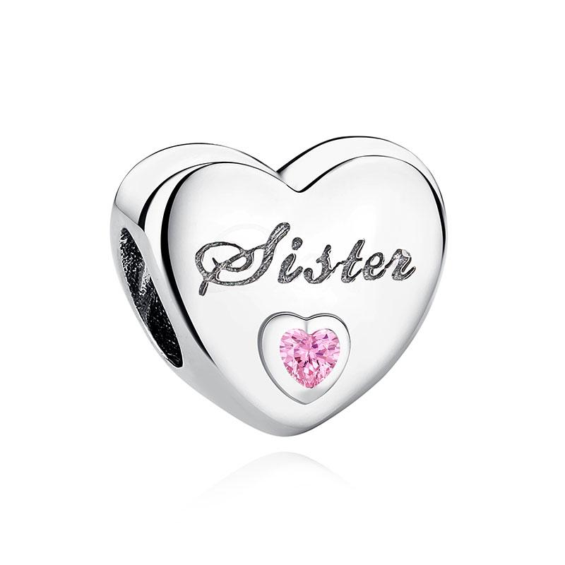 Original 925 Sterling Copper Charms Family Tree Love Heart Mom Pendant Beads Fit Brand Bracelets Necklaces Women DIY Zircon