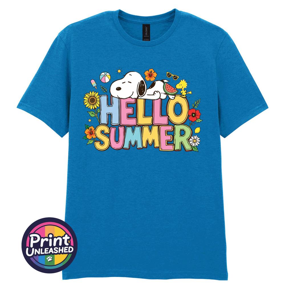 Hello Summer TShirt Unisex S2XL Cotton Summer Beagle Tee Dog Bird Top Gift