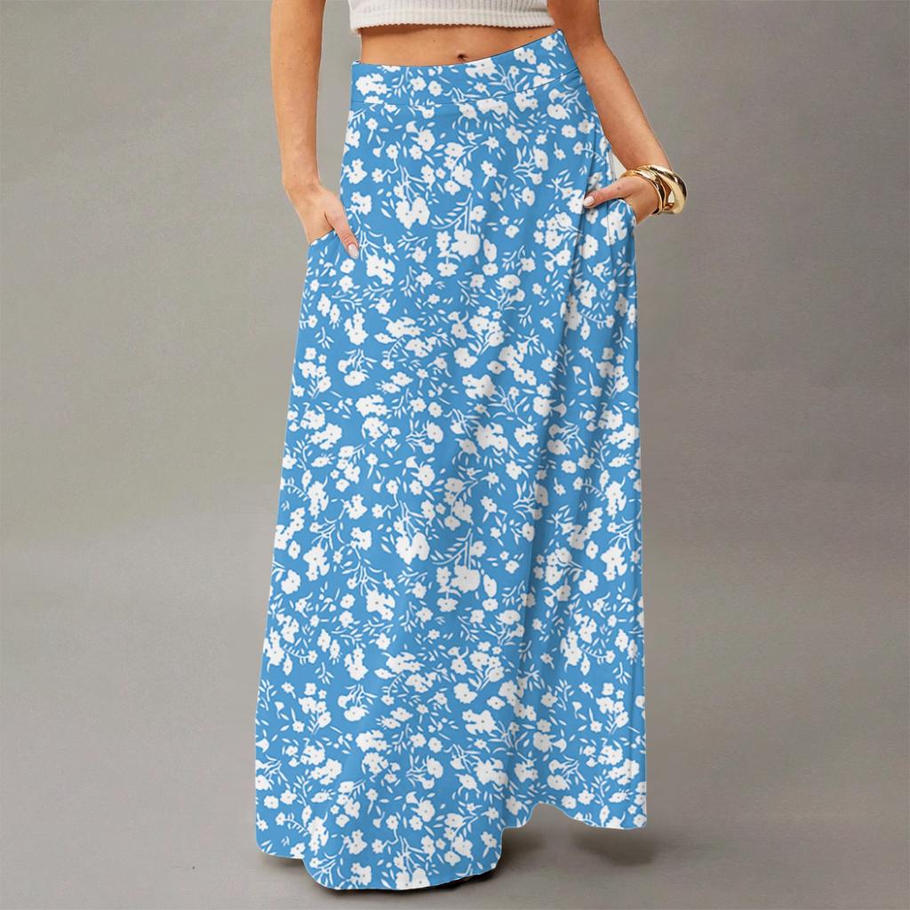 Women's Flowing Maxi Dress Regular Casual Summer Floral Print Bohemian Skirt