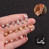 Exquisite Tiny Hoop Earring Gold Silver Rose Gold Cross Bow Flower Zircon Cartilage Earring Body Piercing Jewelry