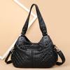 Double-layer Large Capacity Women's Shoulder Bag Solid Color Retro Rivet Diamond Braided Women's Hand Tote Bag Underarm Bag