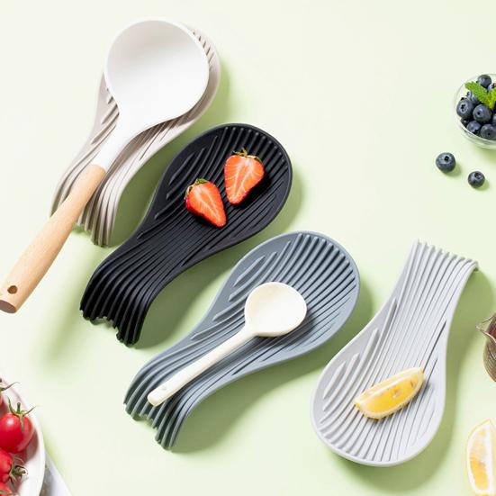 Силиконовая подставка для ложки для плиты, лопатка, ложка, устойчивый держатель, кухонная подставка для ложки, подставка для современного фермерского декора