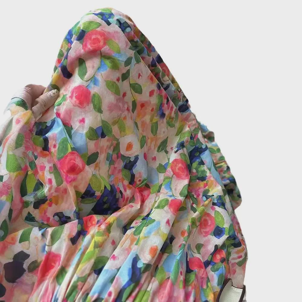 Летнее дизайнерское платье на одно плечо с цветочным принтом 2023 года