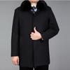 Men Wool Coat Winter Wool Blend Coat Autumn Woolen Long Coats Wool Jacket Male Pea Coat Real Rabbit Fur
