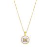 Collier - LUXENTER - Alphabet M - Nacre Blanche - Or Jaune 18K - 42 Cm + 3 Cm D'extension