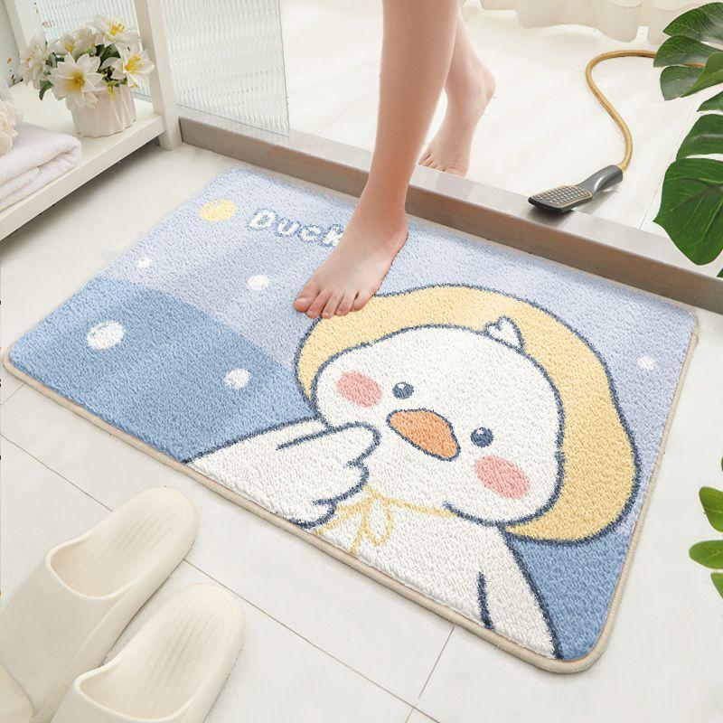 Bathroom Absorbent Floor Mat, Toilet Door Dirt-resistant Non-slip Foot Mat, Bathroom Carpet Cartoon Bedroom Household Floor Mat