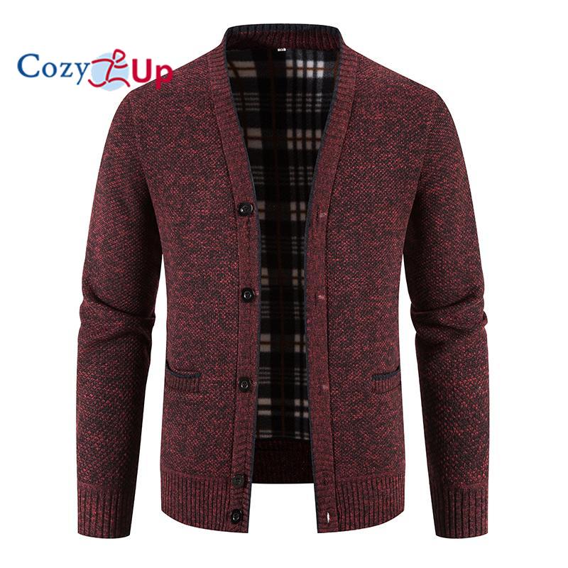 Cozy Up Мужской теплый свитер-кардиган с длинными рукавами, осенне-зимняя куртка