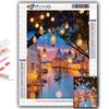 5D Diy Алмазная картина Море Венецианские огни Ночной вид Вышивка крестиком Полная алмазная вышивка Мозаика
