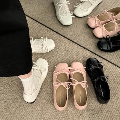 Модная летняя обувь женская женская обувь мягкие оксфорды женские с бантом 2025 платье новая кожа бабочка Мэри Джейн бабочка-узел