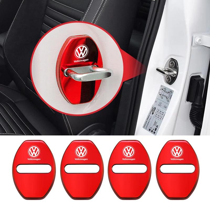 VW GTI GOLF 2026 Hot For VW VOLKSWAGEN 4Pcs Car Door Lock Protective Cover Stickers Auto Accessories For  Volkswagen VW RLine R 