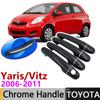 Black Carbon Fiber Exterior Door Handle Cover for Toyota Yaris Vitz XP90 2006~2011 2007 Car Accessories Stickers Trim Set
