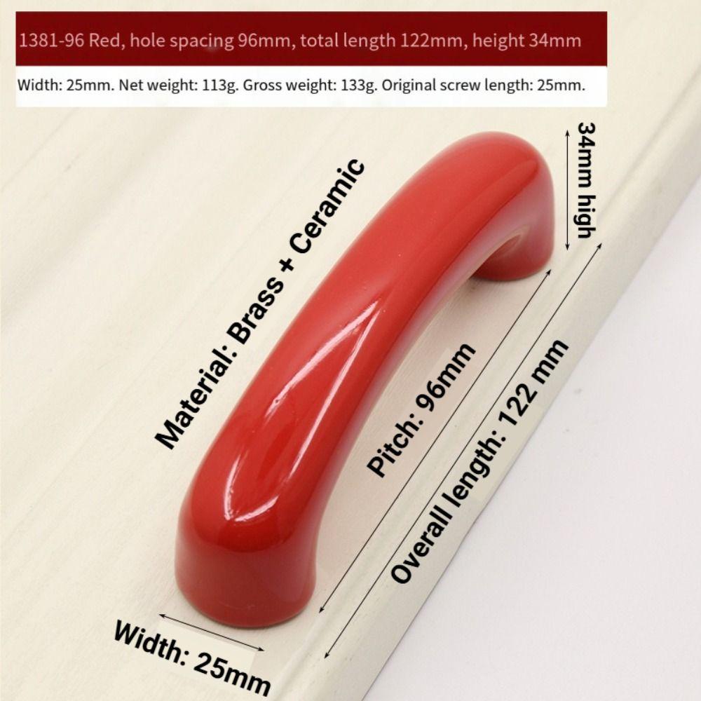 Colorful Design Brass Ceramic Handle Comfortable Feel Drawer Handle Home Furniture