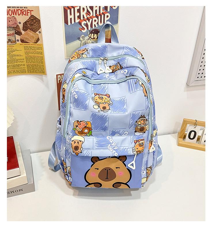 Рюкзак с принтом капибары, уличный, большой вместимости, дорожная сумка, школьный рюкзак, студенческий