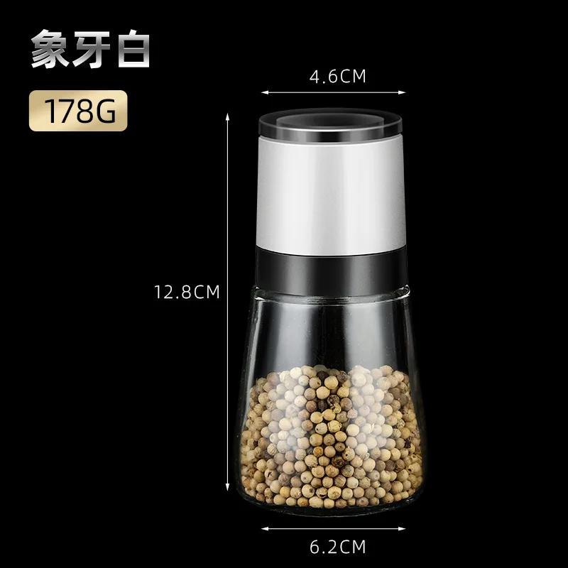 1 шт. Премиум ручная мельница для соли с прозрачным стеклянным корпусом, мельница для перца, регулируемый помол специй, кухонные принадлежности для дома