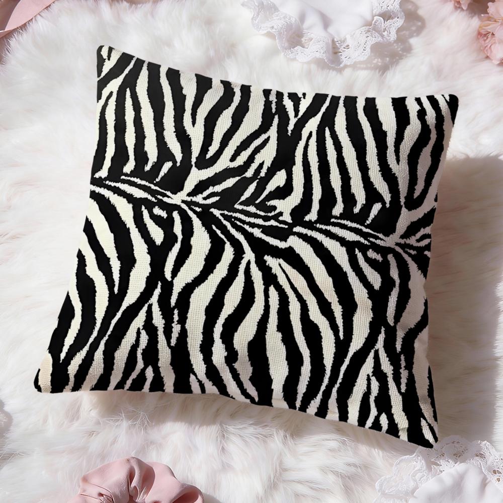 Zebra Texture Cushion Cover Premium Comfort Reversible Pillow Cove Two in One Design for Any Room Car Interior
